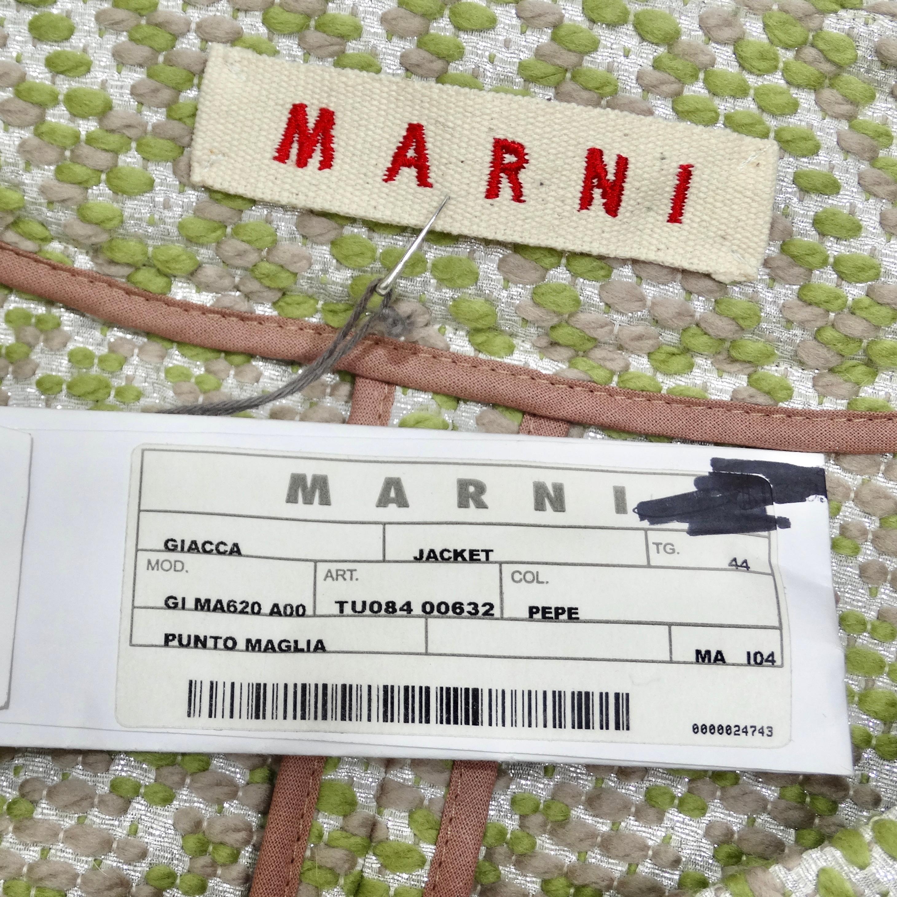 Marni Green Metallic Knit Jacket 4