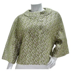 Used Marni Green Metallic Knit Jacket