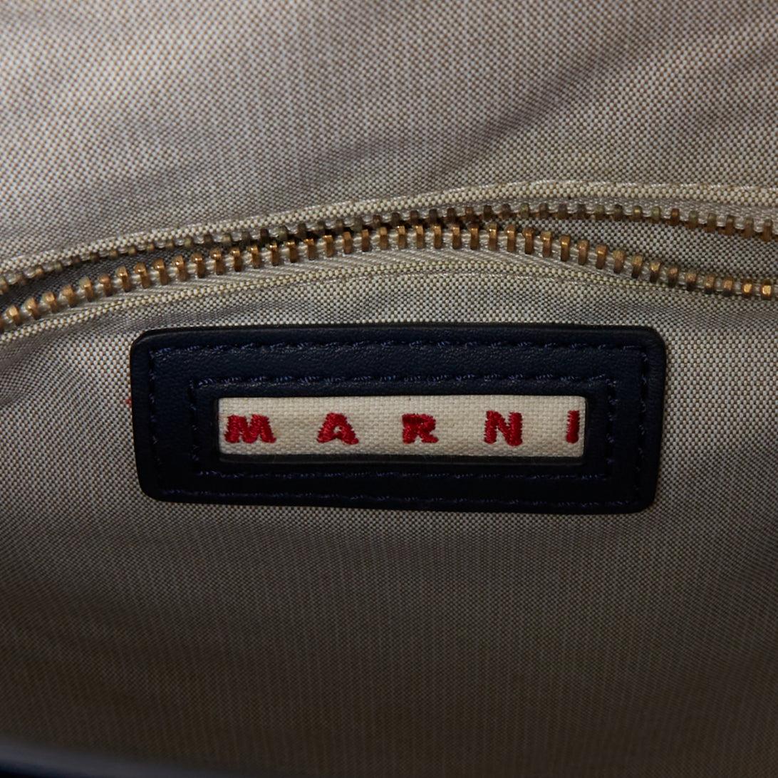 MARNI green navy black tricolor colorblock satchel flap bag For Sale 6