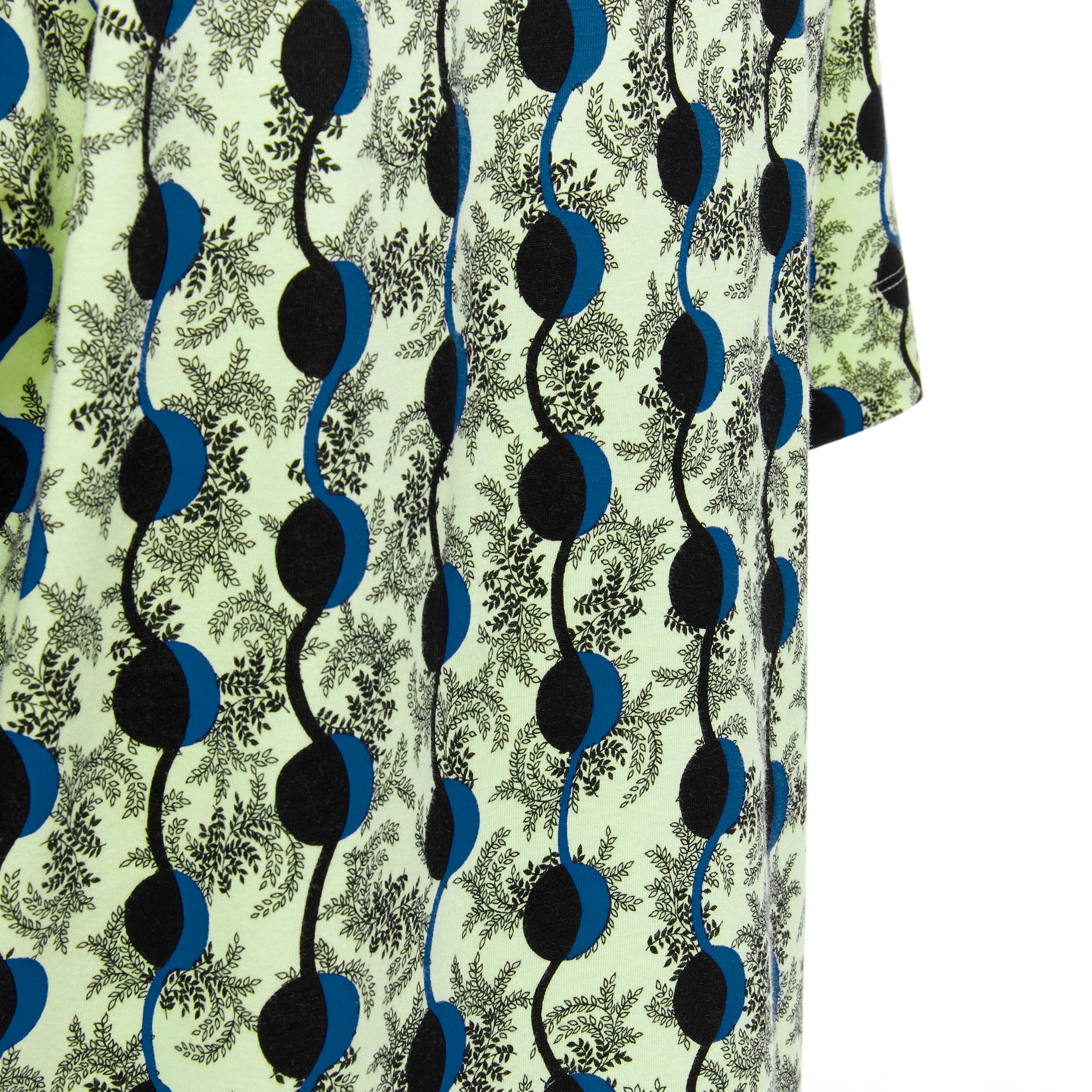 MARNI green paisley blue geometric photo print short sleeve  boxy tshirt IT36 XS For Sale 2