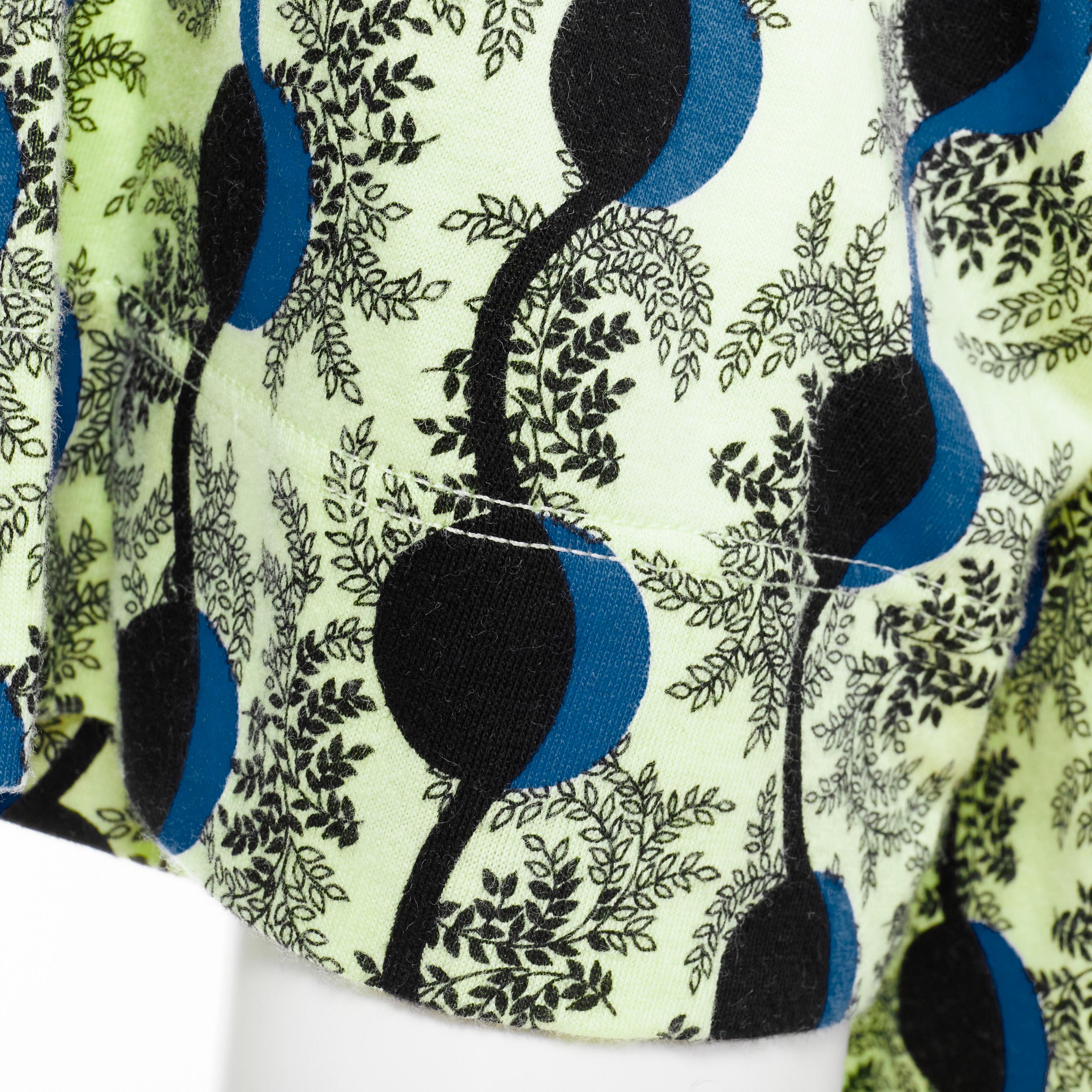 MARNI green paisley blue geometric photo print short sleeve  boxy tshirt IT36 XS For Sale 3