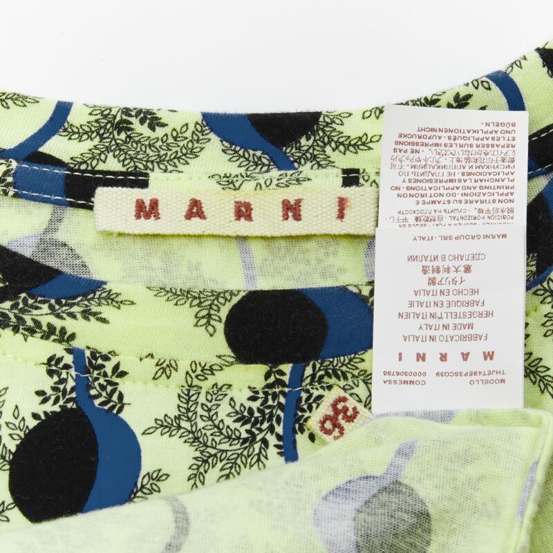 MARNI verde paisley blu stampa fotografica geometrica a maniche corte  tshirt boxy IT36 XS in vendita 7