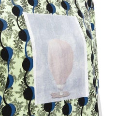 MARNI green paisley blue geometric photo print short sleeve  boxy tshirt IT36 XS
