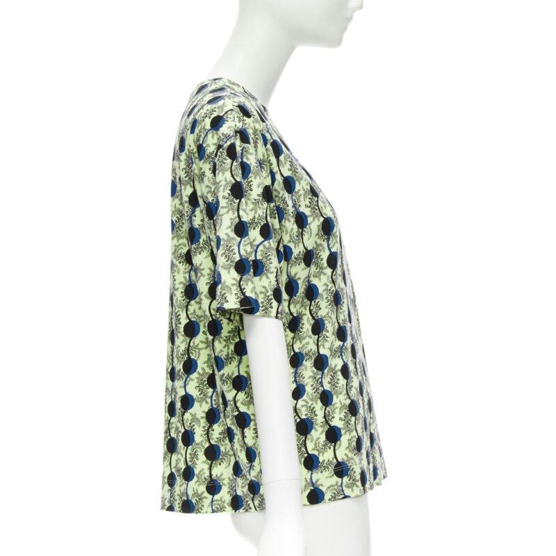 MARNI verde paisley blu stampa fotografica geometrica a maniche corte  tshirt boxy IT36 XS In condizioni buone in vendita a Hong Kong, NT