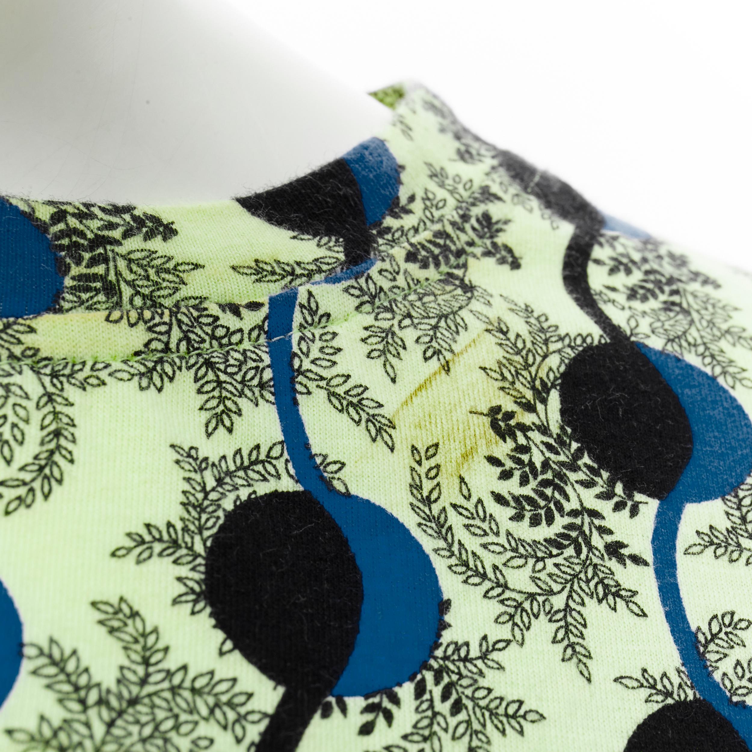 MARNI green paisley blue geometric photo print short sleeve  boxy tshirt IT36 XS For Sale 1