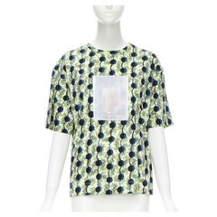 MARNI green paisley blue geometric photo print short sleeve  boxy tshirt IT36 XS