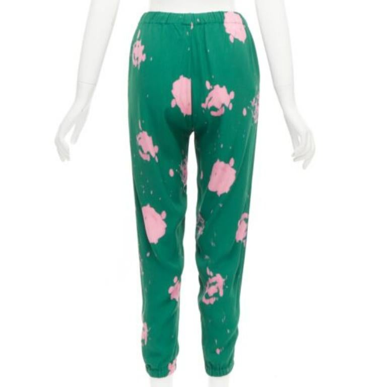 MARNI, pantalon décontracté élastique vert à carreaux tie-dye imprimé, taille IT 38 XS Pour femmes en vente