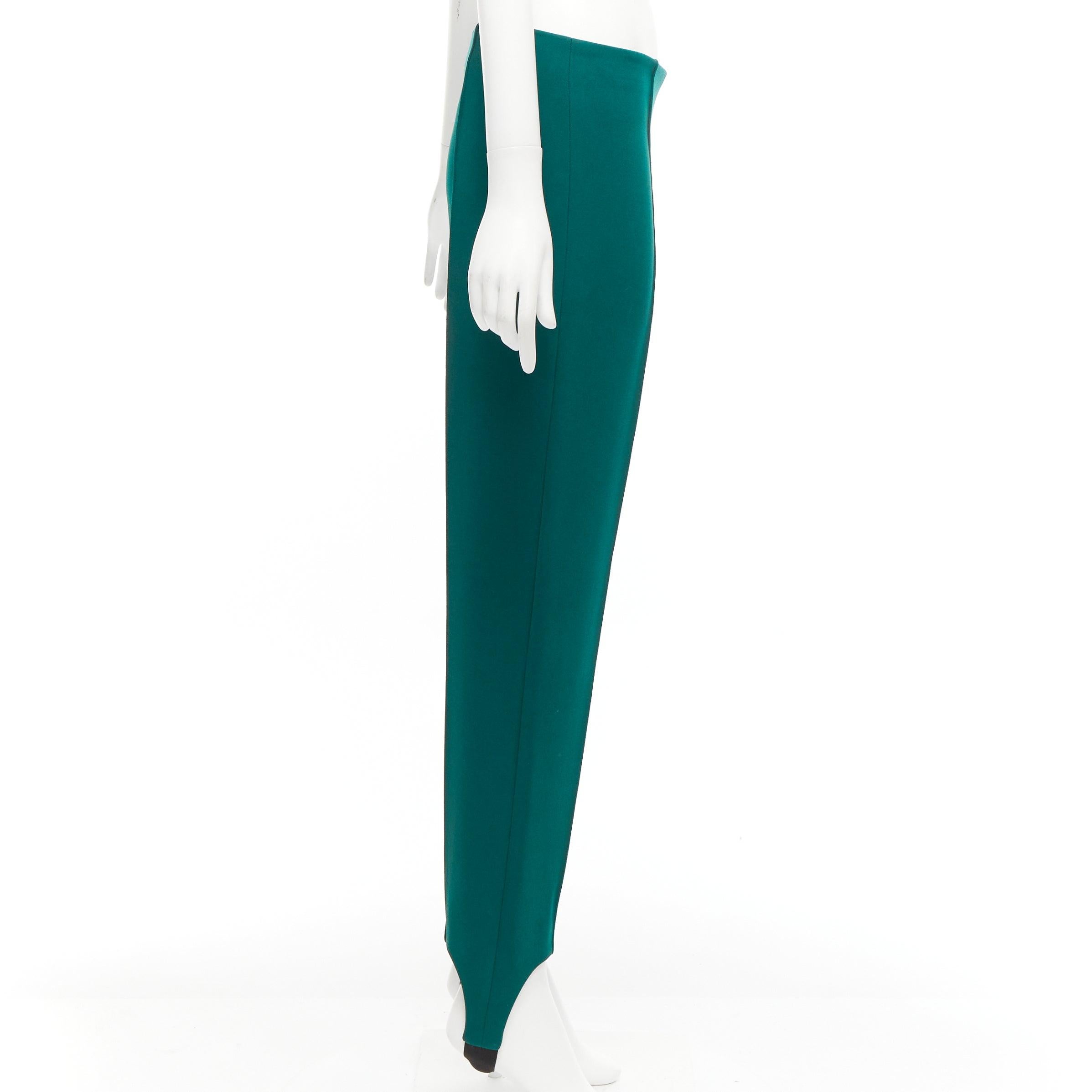 Green MARNI green pleat front stirrup jodphur pants IT38 XS For Sale