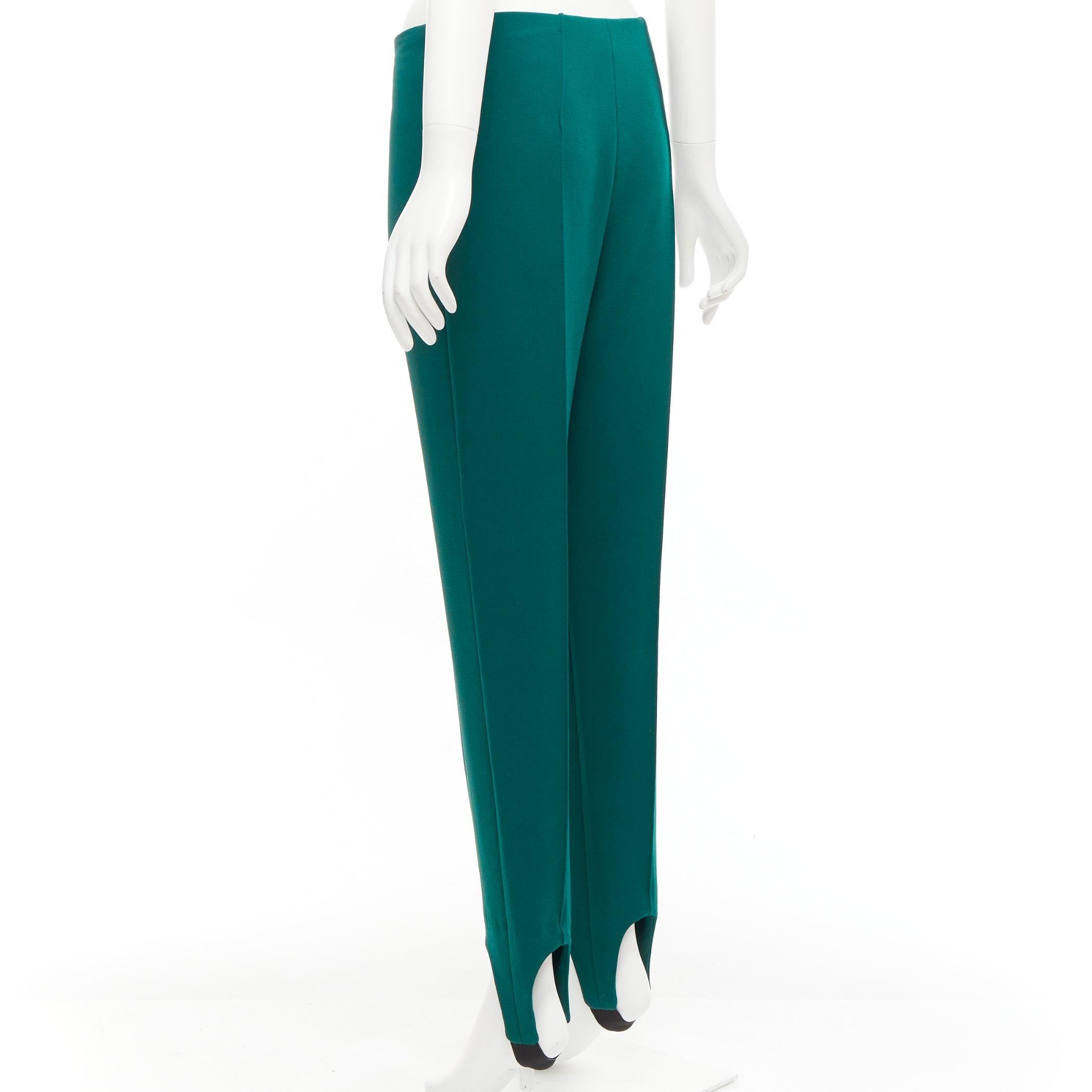 Women's MARNI green pleat front stirrup jodphur pants IT38 XS For Sale