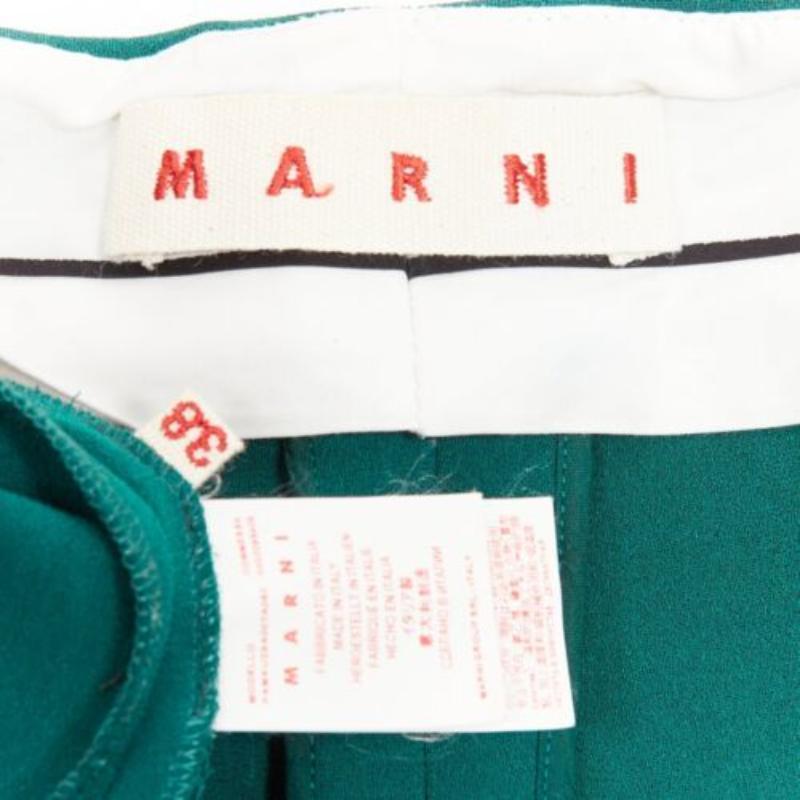 MARNI Pantalon jodphur vert à plis avant étriers IT38 XS en vente 3