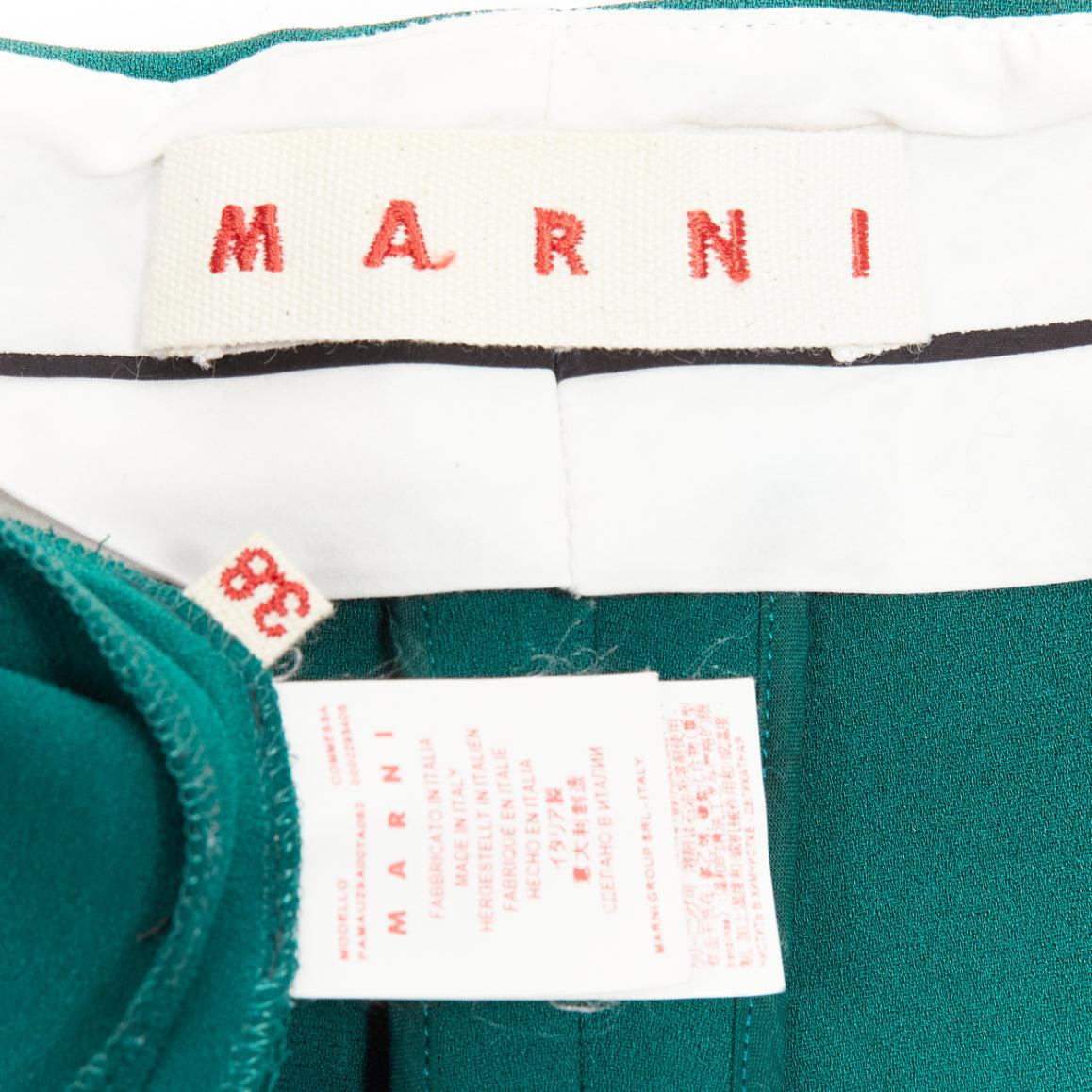 MARNI green pleat front stirrup jodphur pants IT38 XS For Sale 4