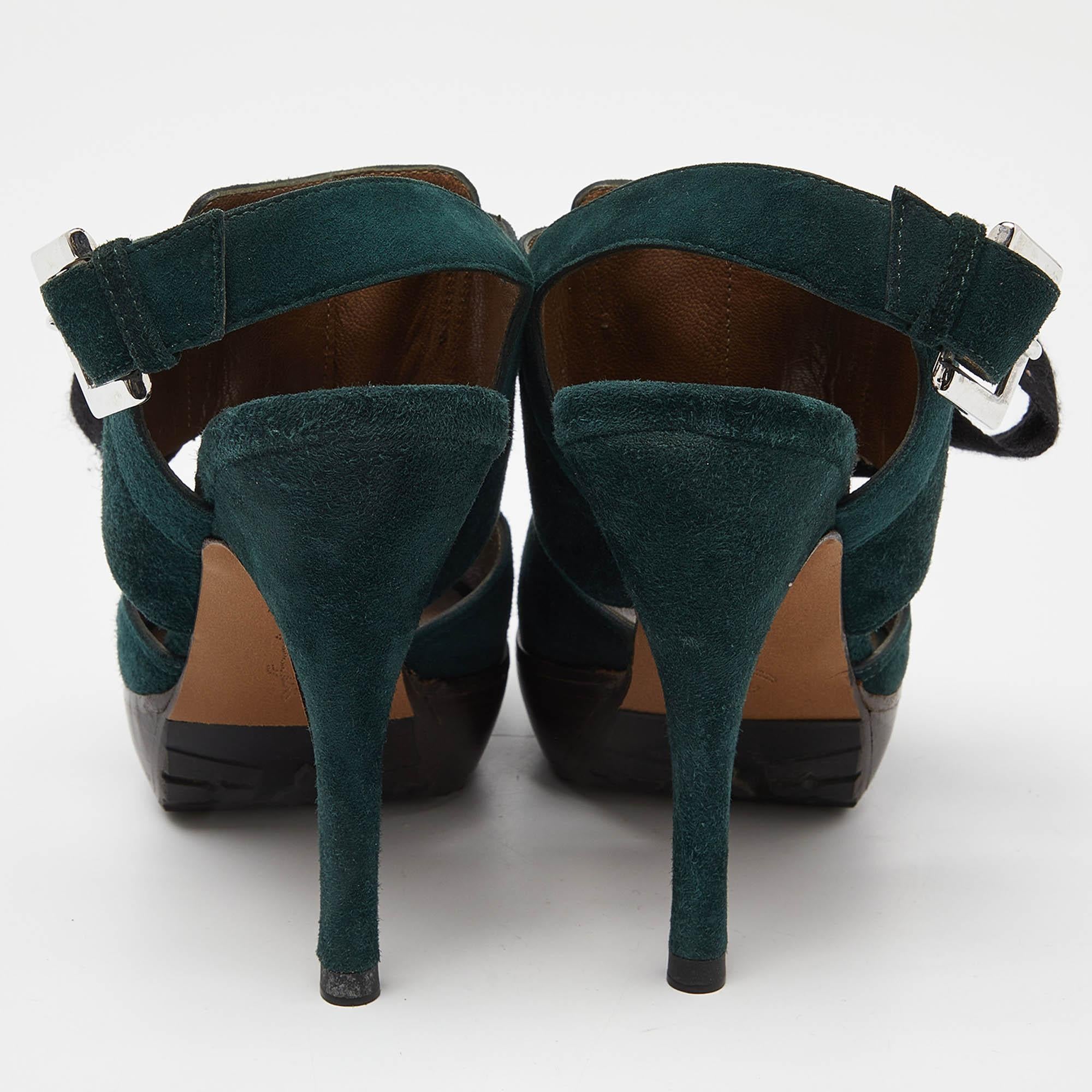 Marni - Sandales en daim vertes à talon aiguille - Taille 36 Pour femmes en vente