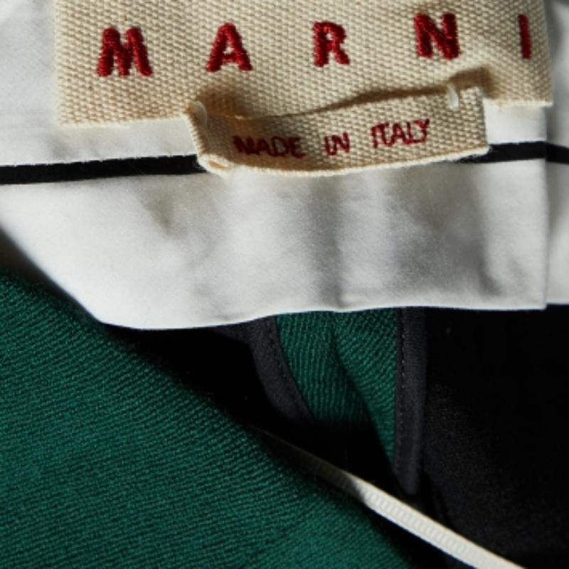 Donna Pantaloni a pinocchietto in misto lana verde di Marni M. I. in vendita