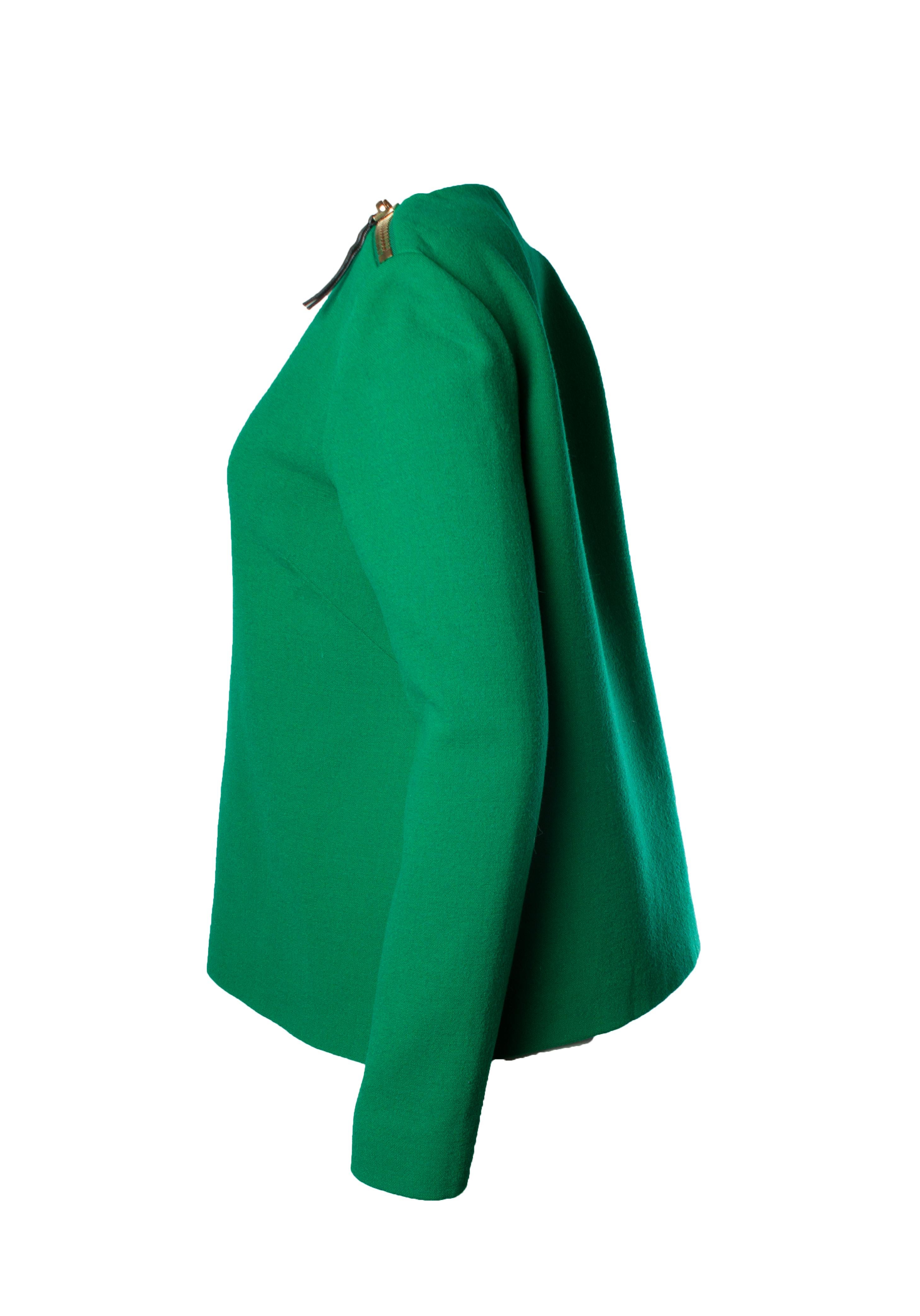 Verde Marni, top in lana verde con zip in vendita
