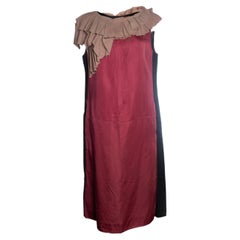 Marni, Grey and pink dress with ruffles