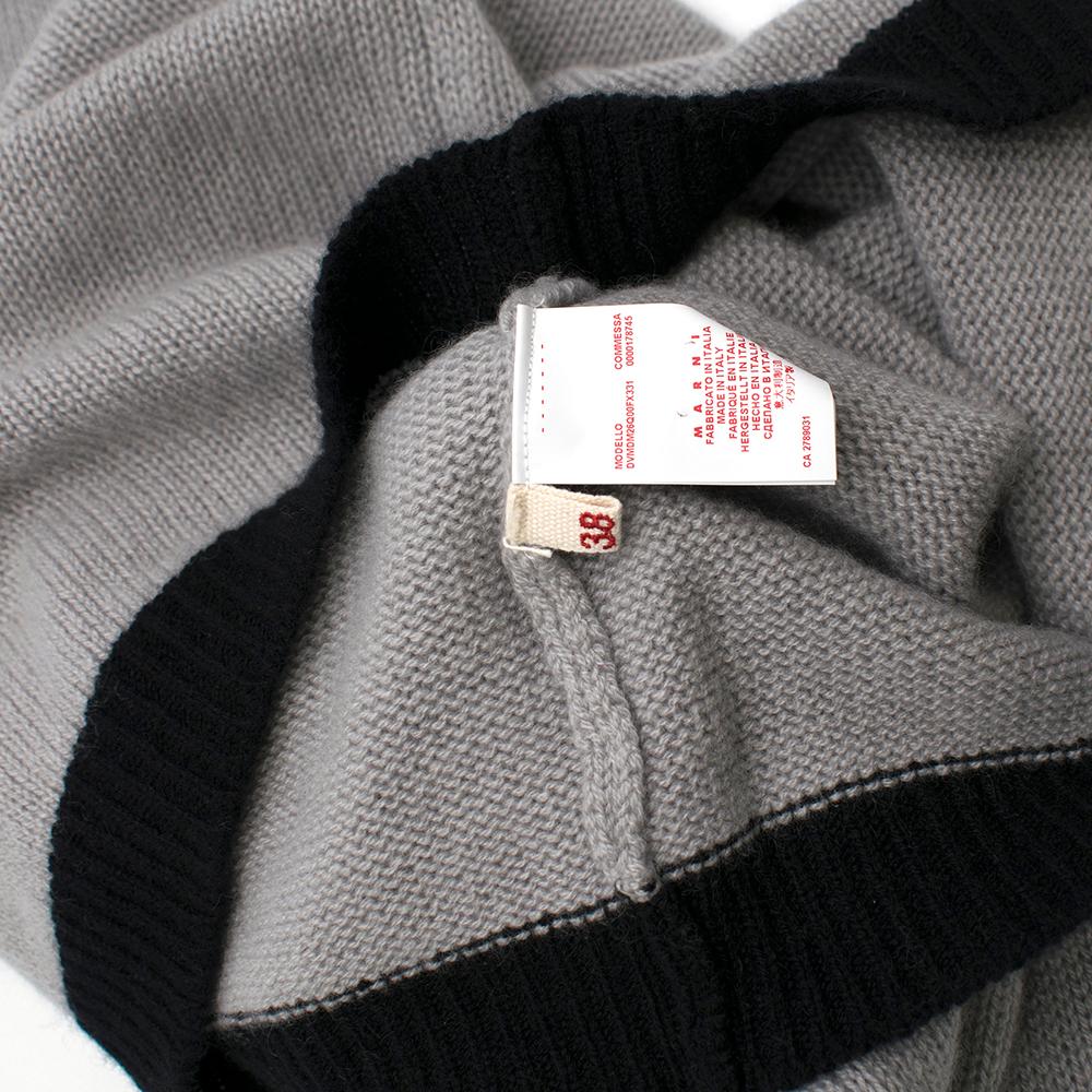 Marni Grey & Black Cashmere Roll Neck Jumper - Size US 0-2 2