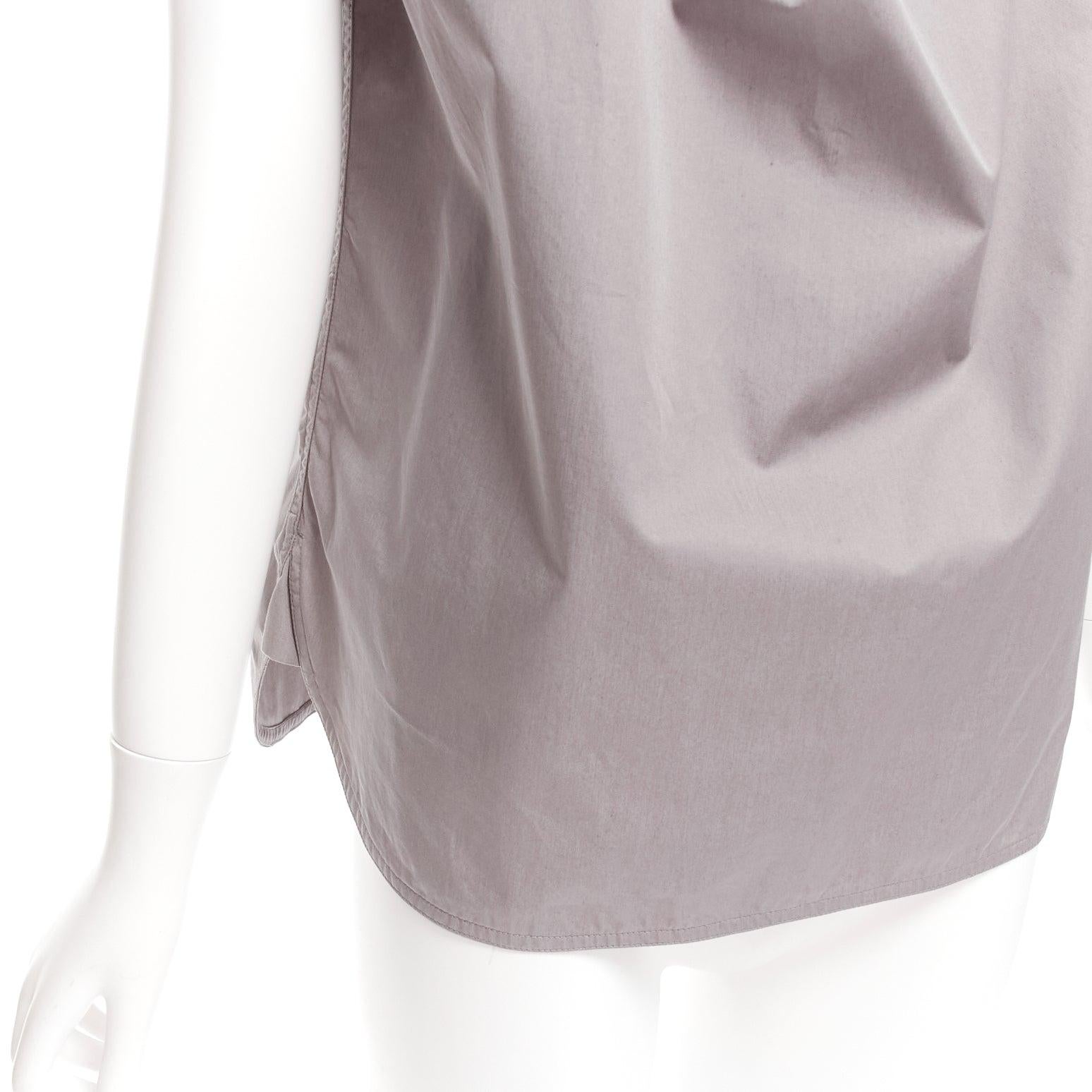 MARNI grey cotton drape cut out collar utility collar boxy top IT36 XS For Sale 2