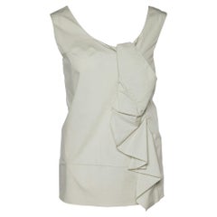 Marni Grey Cotton Knot Detail Sleeveless Top S