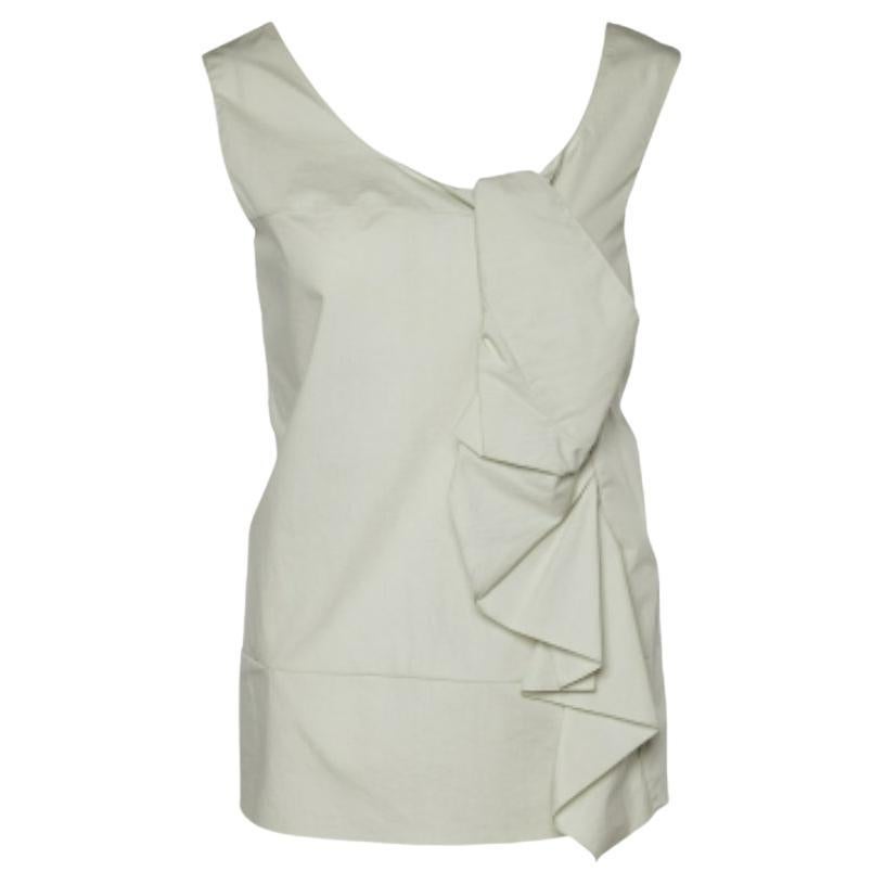 Marni Grey Cotton Knot Detail Sleeveless Top S