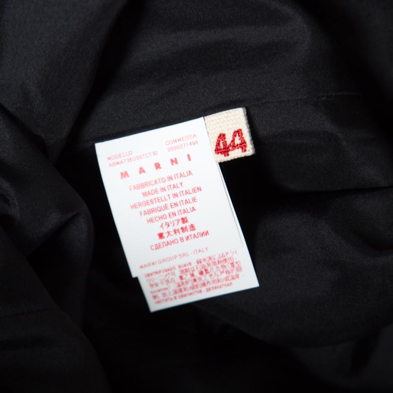 Women's Marni Grey Cotton Silk Bellwoods Printed A Line Dress M