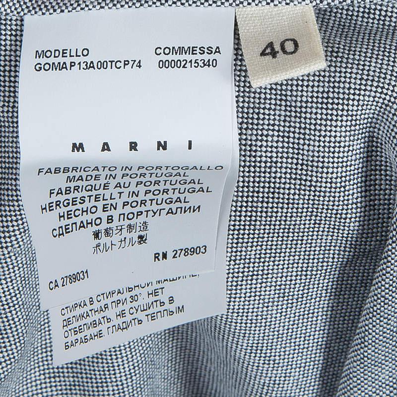 Marni - Jupe froncée en coton gris S en vente 6