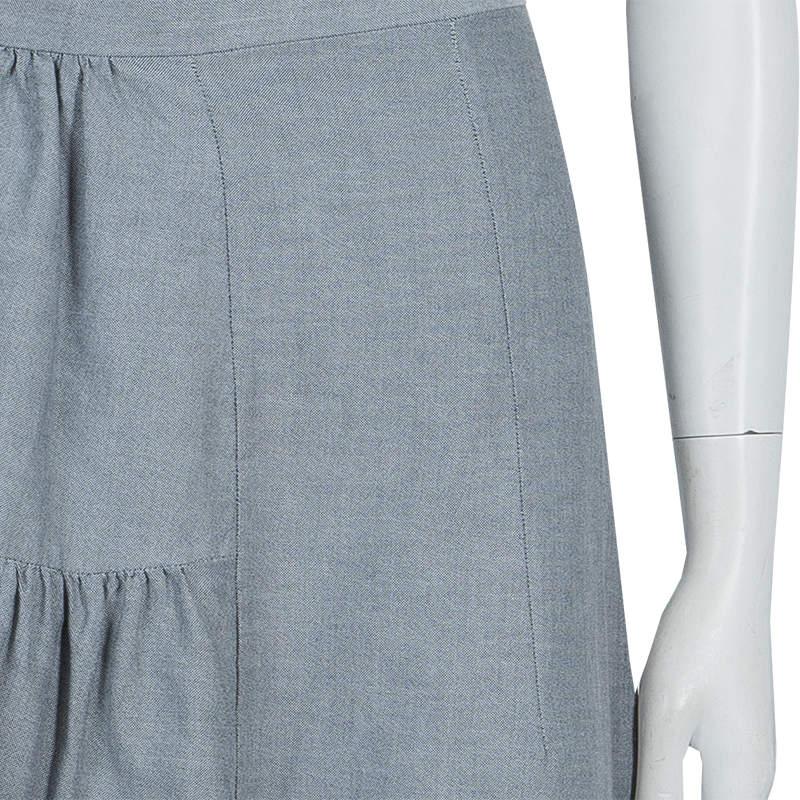 Women's Marni Grey Gathered Cotton Skirt S For Sale