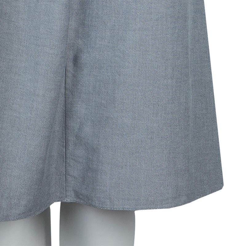 Marni Grey Gathered Cotton Skirt S For Sale 2