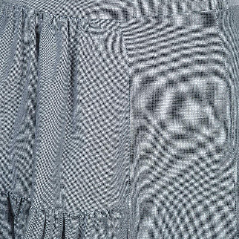 Marni Grey Gathered Cotton Skirt S For Sale 4