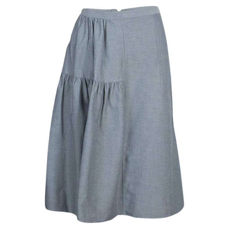 Marni Grey Gathered Cotton Skirt S For Sale