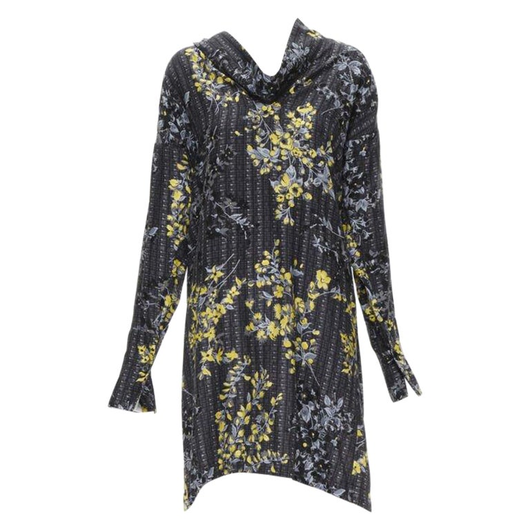 grey and yellow dress MIMISOL Fall Winter 2025 WOOL KNIT DRESS in GREY-YELLOW 10y / Gray