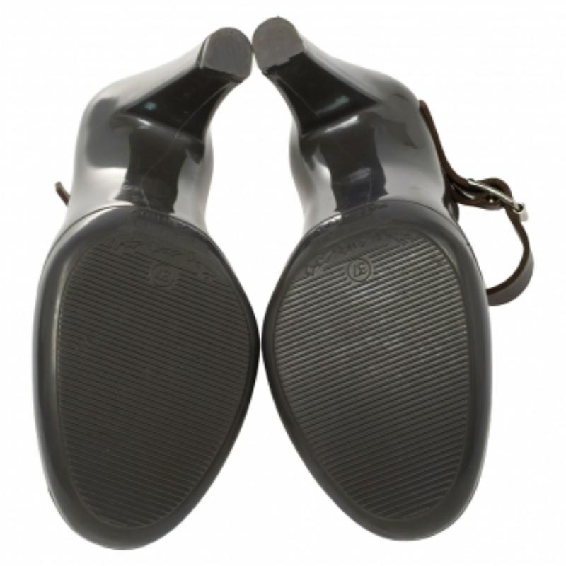 Women's Marni Grey Jelly and Leather Mary Jane Pumps Size 37 For Sale