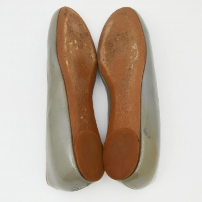Marni Grey Patent Leather Ballet Flats Size 36.5 For Sale 1