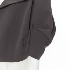 MARNI grey polyester open front pinched sleeve rounded cocoon jacket IT44
