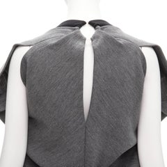 MARNI grey virgin wool blend 3D cut structured boxy casual dress IT40 S
