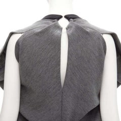 MARNI grey virgin wool blend 3D cut structured boxy casual dress IT40 S