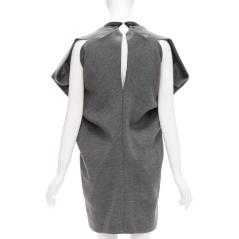 MARNI Grau Schurwollmischung 3D-Schnitt strukturiertes kastenförmiges Freizeitkleid IT40 S im Angebot 1