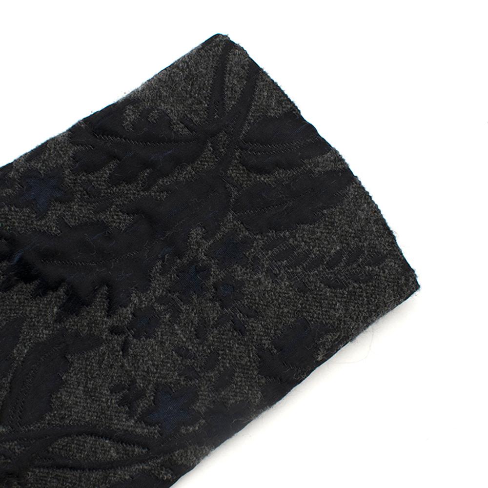 Marni Grey Virgin Wool Blend Floral Wrap Coat Size US 4 For Sale 3