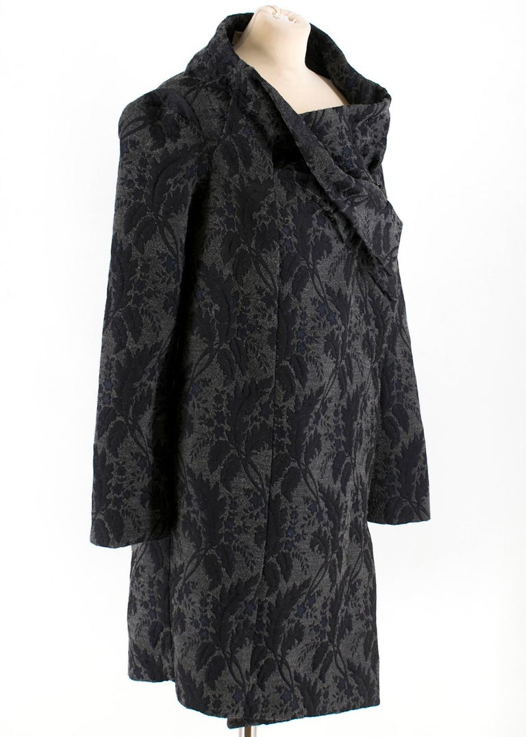 Louis Vuitton Flap Pocket Hooded Wrap Coat Night Blue. Size 34
