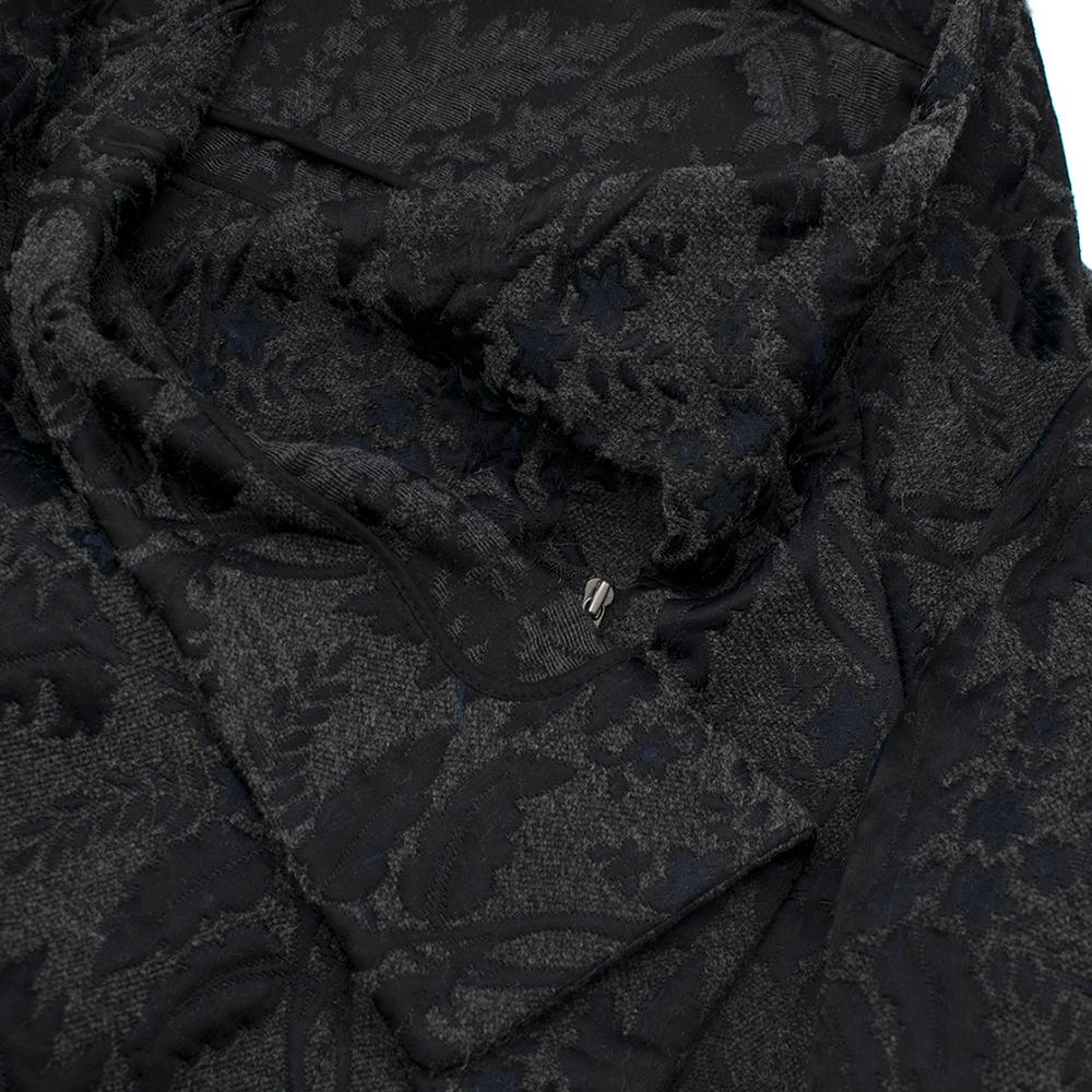 Marni Grey Virgin Wool Blend Floral Wrap Coat Size US 4 For Sale 1