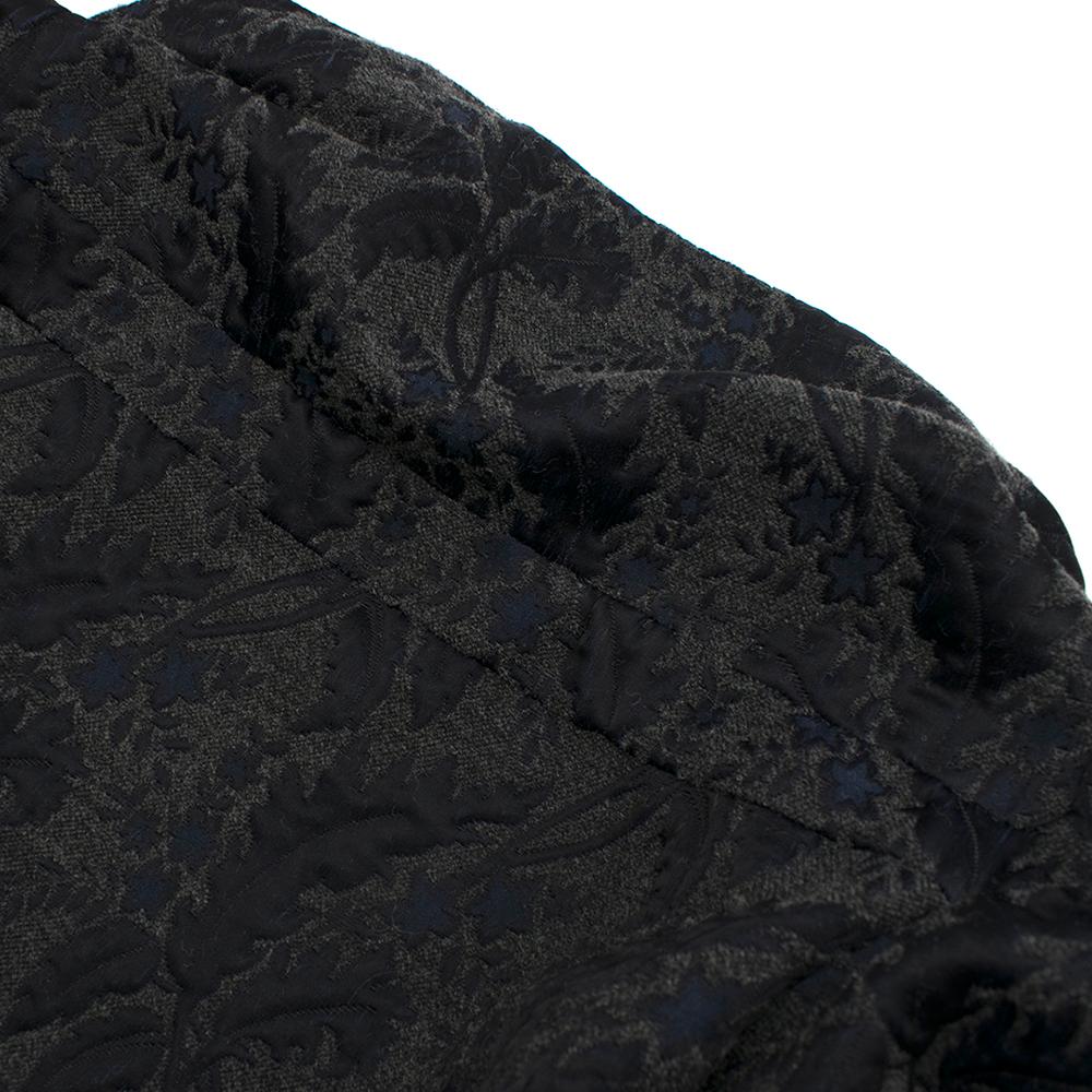 Marni Grey Virgin Wool Blend Floral Wrap Coat Size US 4 For Sale 4