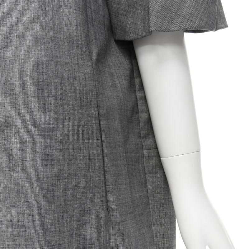 MARNI cappotto in lana vergine grigio con maniche corte arrotondate IT38 XS in vendita 5