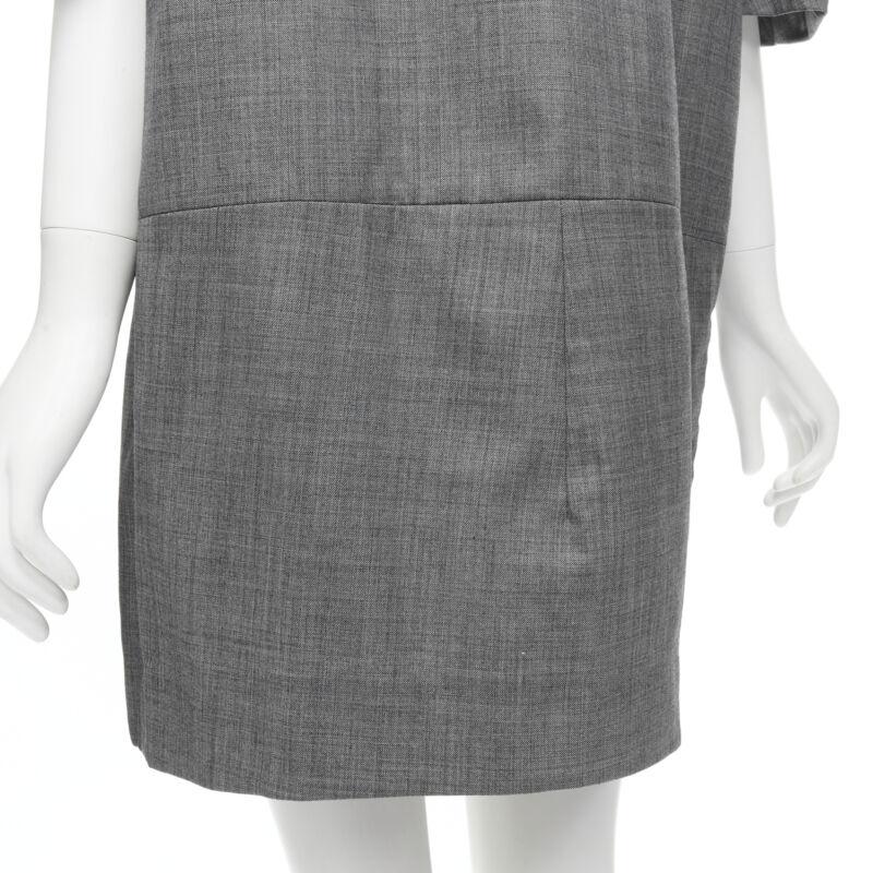 MARNI cappotto in lana vergine grigio con maniche corte arrotondate IT38 XS in vendita 6