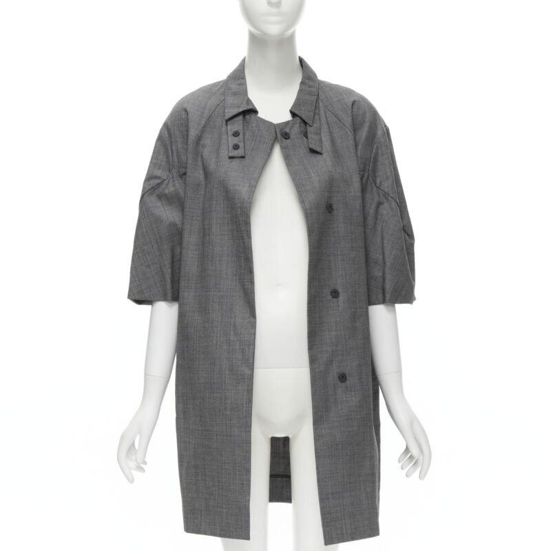 Grigio MARNI cappotto in lana vergine grigio con maniche corte arrotondate IT38 XS in vendita