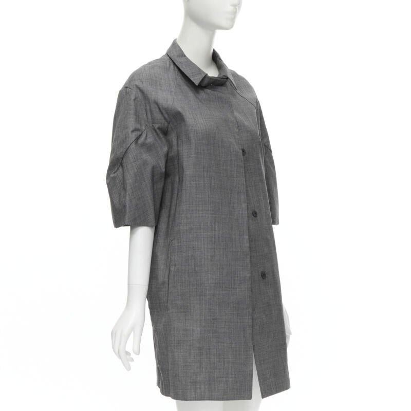 MARNI cappotto in lana vergine grigio con maniche corte arrotondate IT38 XS In condizioni ottime in vendita a Hong Kong, NT
