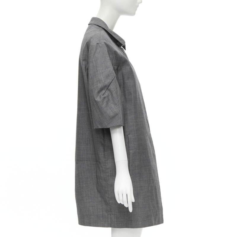 Donna MARNI cappotto in lana vergine grigio con maniche corte arrotondate IT38 XS in vendita