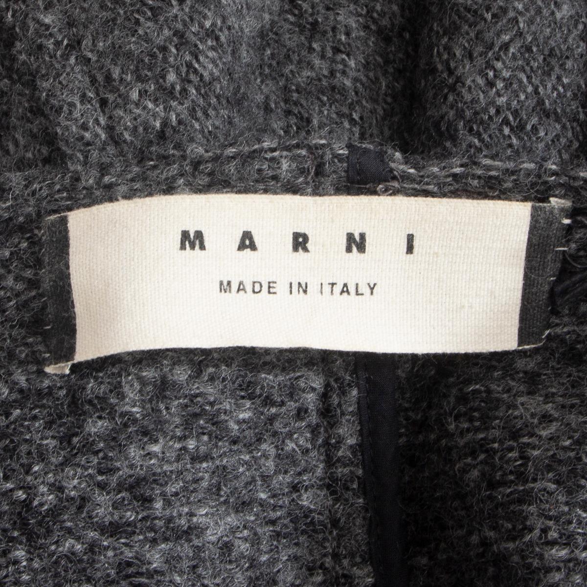 Women's MARNI grey wool 3/4 SLEEVE COLLARLESS KNIT Coat Jacket 40 S For Sale