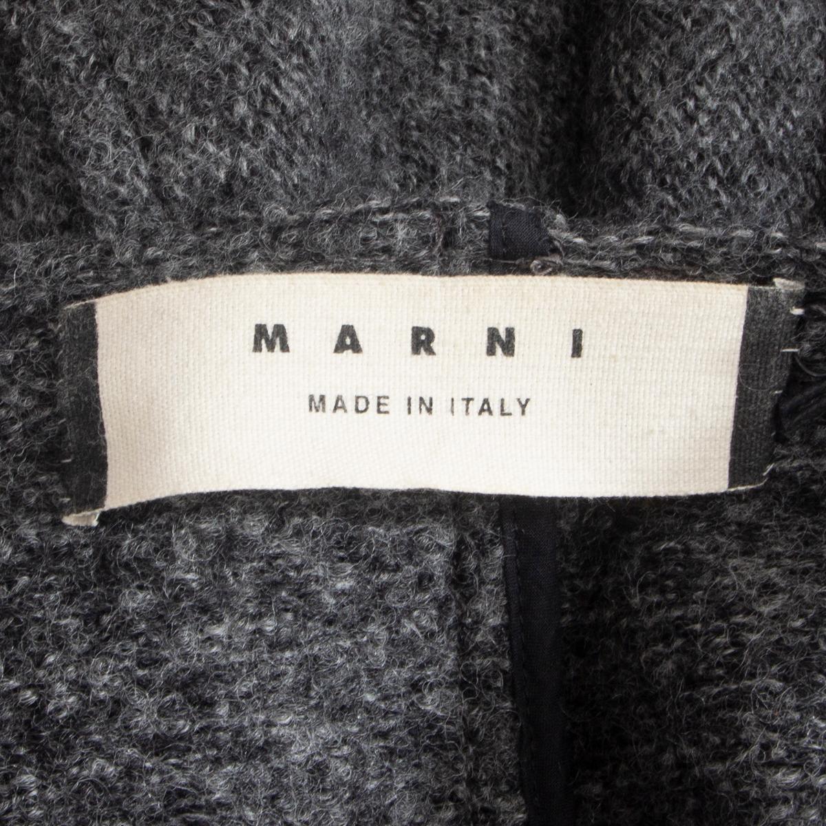 MARNI Manteau en laine grise à manches 3/4 en maille COLLARLESS 40 S en vente 1
