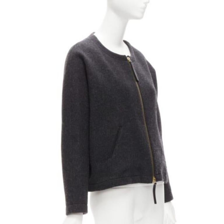 MARNI Graue Trapezjacke aus Wollmischung und Leder mit doppeltem Reißverschlussgriff IT38 XS
Aktenzeichen: CELG/A00244
Marke: Marni
MATERIAL: Wolle, Gemisch
Farbe: Grau
Muster: Solide
Verschluss: Reißverschluss
Innenfutter: Schwarzer