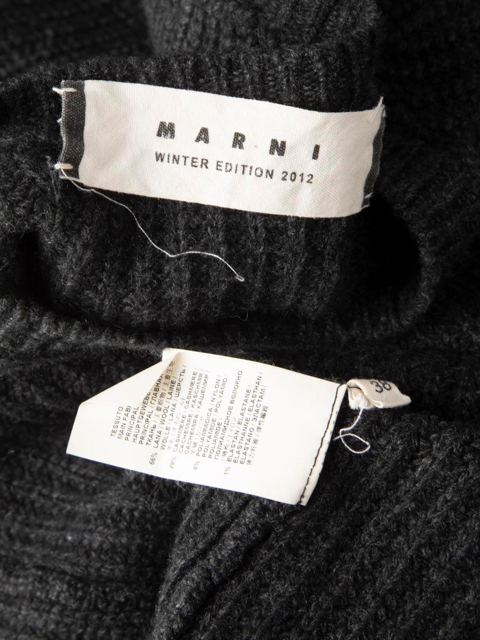 Marni Grey Wool Knit Short Sleeve Top Size XS In Good Condition For Sale In London, GB