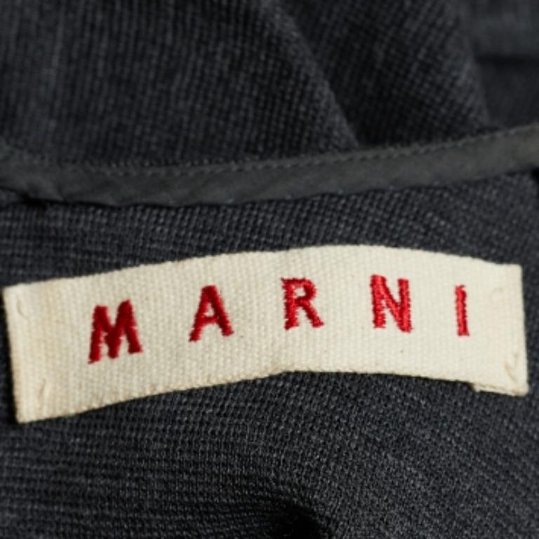 Marni Top acampanado de punto de lana gris con detalle de lazo en la espalda M Negro en venta